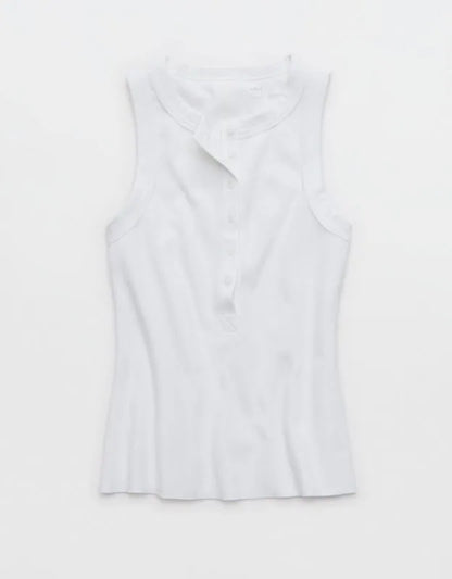 Aerie Unwind Waffle Henley Tank Top