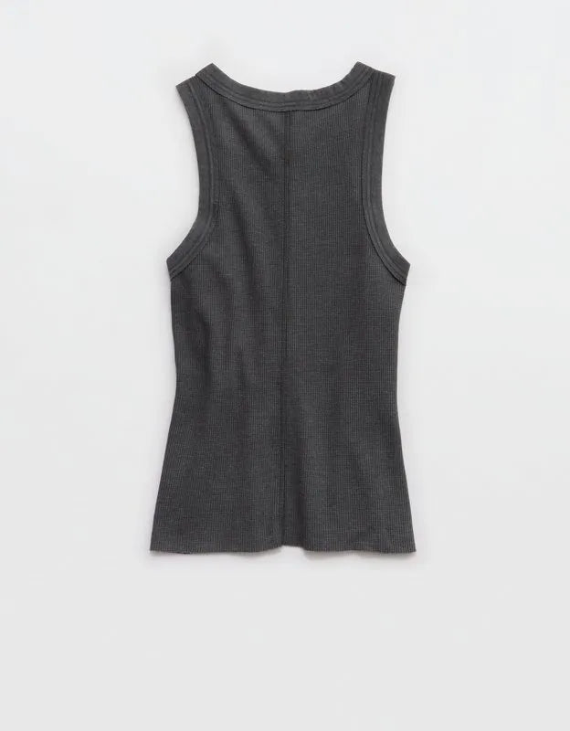 Aerie Unwind Waffle Henley Tank Top