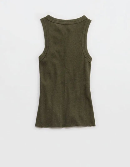 Aerie Unwind Waffle Henley Tank Top