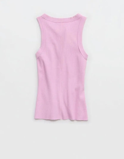 Aerie Unwind Waffle Henley Tank Top