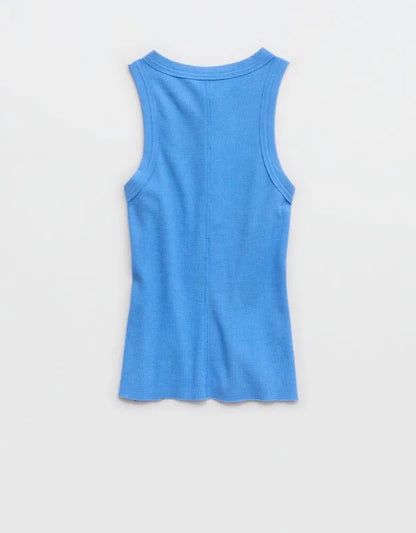Aerie Unwind Waffle Henley Tank Top