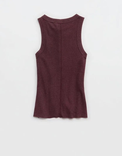 Aerie Unwind Waffle Henley Tank Top