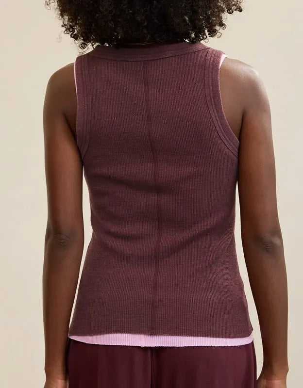 Aerie Unwind Waffle Henley Tank Top
