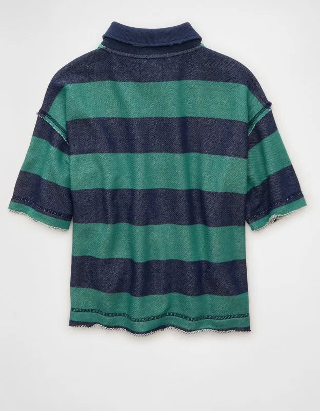 AE Campus Short-Sleeve Rugby Sweatshirt