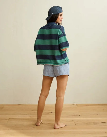 AE Campus Short-Sleeve Rugby Sweatshirt