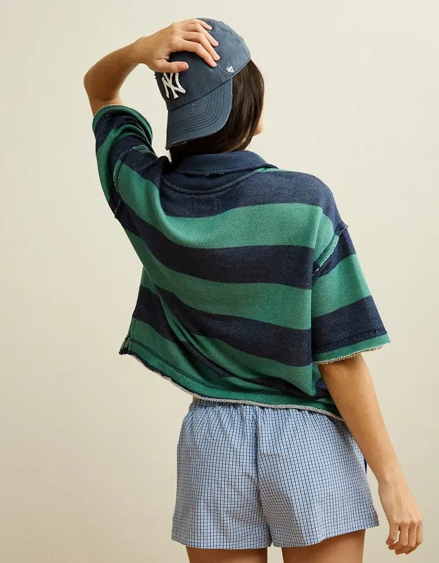AE Campus Short-Sleeve Rugby Sweatshirt
