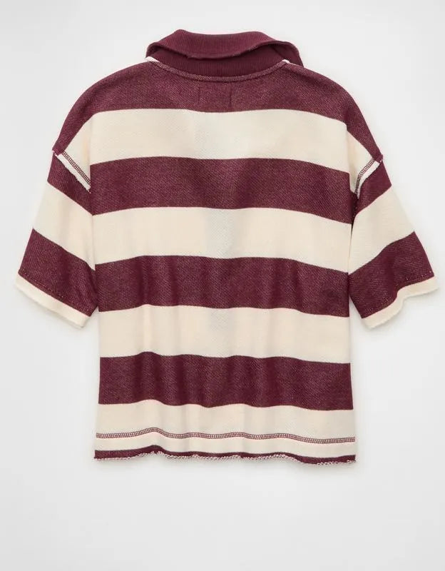 AE Campus Short-Sleeve Rugby Sweatshirt