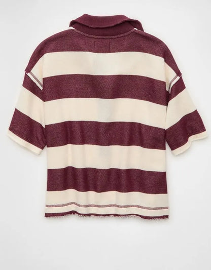 AE Campus Short-Sleeve Rugby Sweatshirt