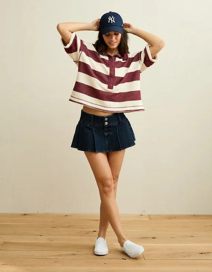 AE Campus Short-Sleeve Rugby Sweatshirt
