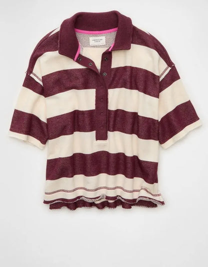AE Campus Short-Sleeve Rugby Sweatshirt