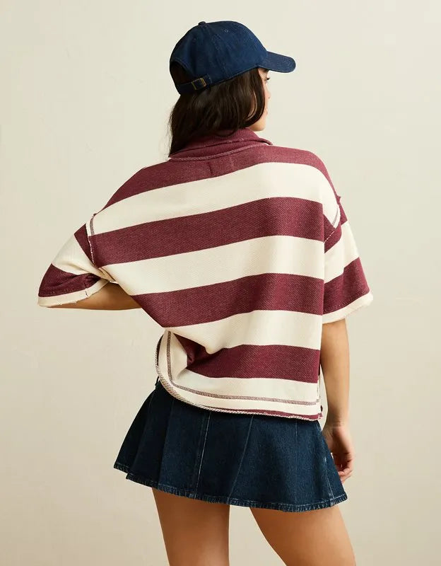 AE Campus Short-Sleeve Rugby Sweatshirt