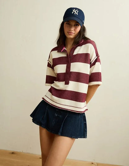 AE Campus Short-Sleeve Rugby Sweatshirt