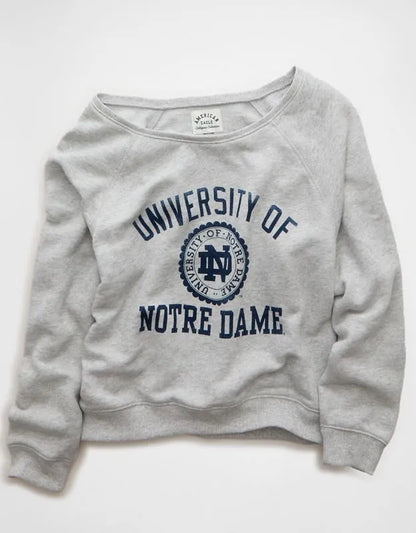 AE Notre Dame Fighting Irish Graphic Off The Shoulder Sweatshirt
