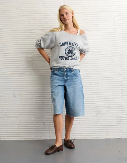 AE Notre Dame Fighting Irish Graphic Off The Shoulder Sweatshirt