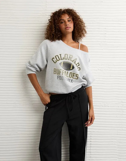 AE Colorado Buffaloes Graphic Off The Shoulder Sweatshirt