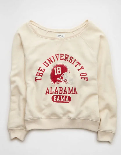 AE Alabama Crimson Tide Graphic Off The Shoulder Sweatshirt