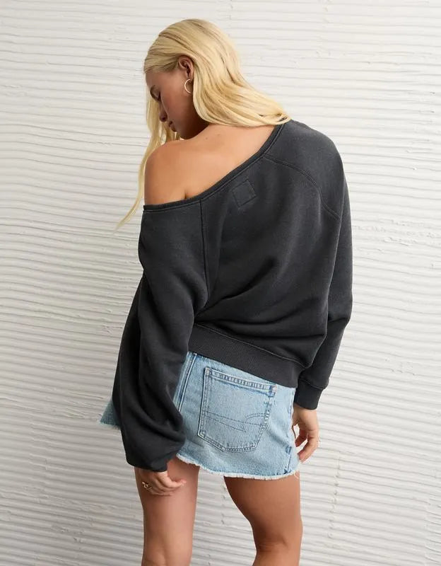 AE Texas Longhorns Graphic Off The Shoulder Sweatshirt