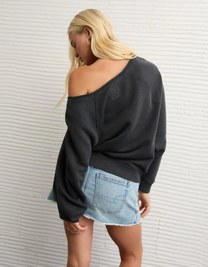 AE Texas Longhorns Graphic Off The Shoulder Sweatshirt