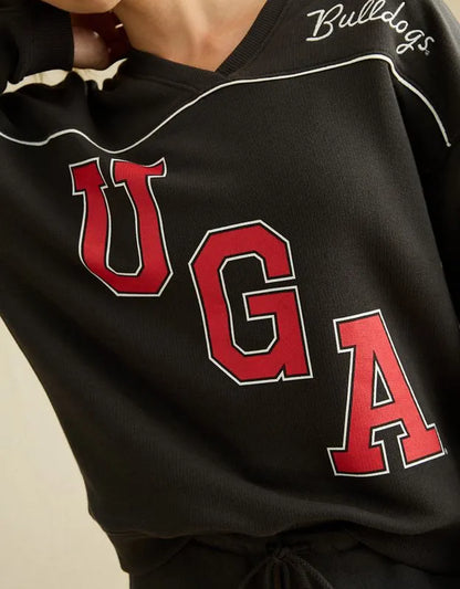 AE Georgia Bulldogs V-Neck Graphic Sweatshirt