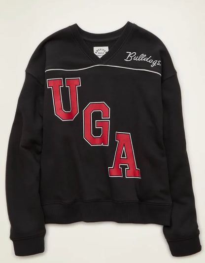 AE Georgia Bulldogs V-Neck Graphic Sweatshirt