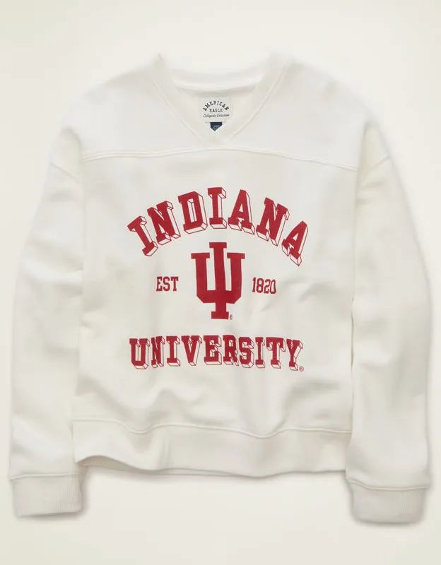 AE Indiana Hoosiers V-Neck Graphic Sweatshirt