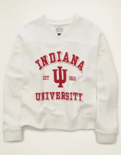AE Indiana Hoosiers V-Neck Graphic Sweatshirt
