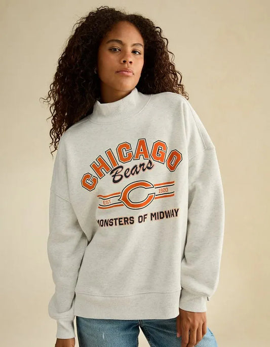 NFL Chicago Bears Everyday Luxe Mock Neck Sweatshirt
