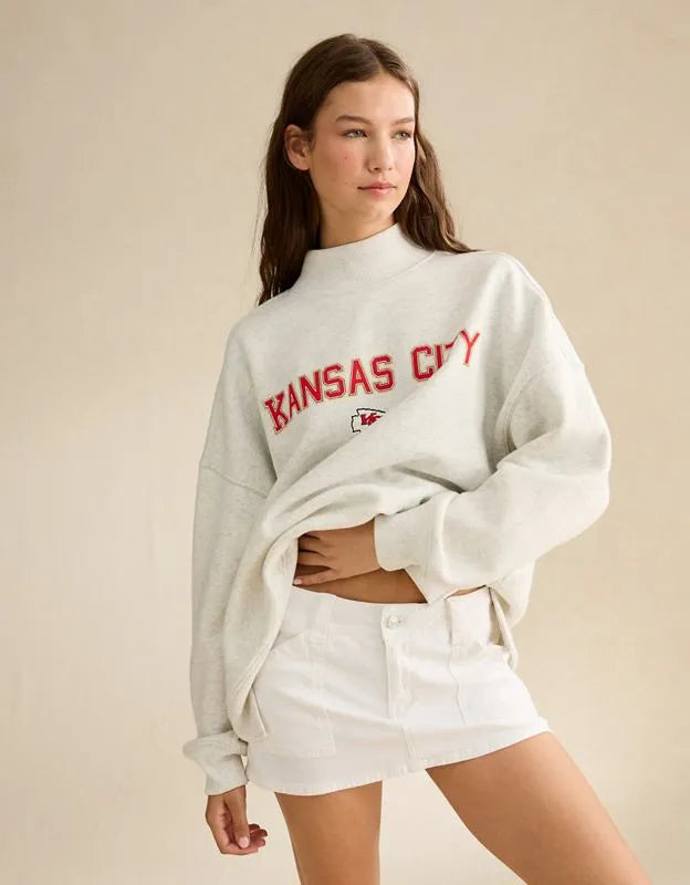 NFL Kansas City Chiefs Everyday Luxe Mock Neck Sweatshirt
