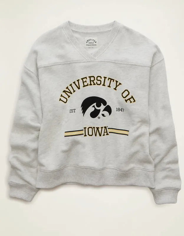 AE Iowa Hawkeyes V-Neck Graphic Sweatshirt