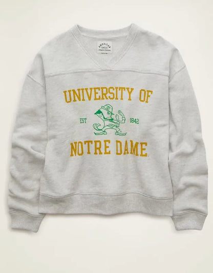 AE Notre Dame V-Neck Graphic Sweatshirt