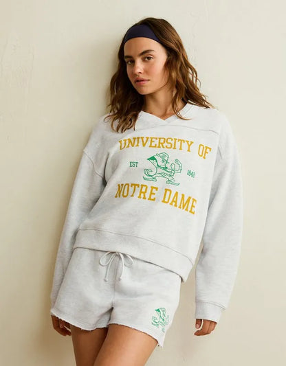 AE Notre Dame V-Neck Graphic Sweatshirt