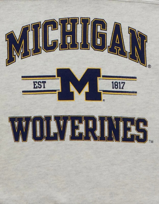 AE Michigan Wolverines V-Neck Graphic Sweatshirt
