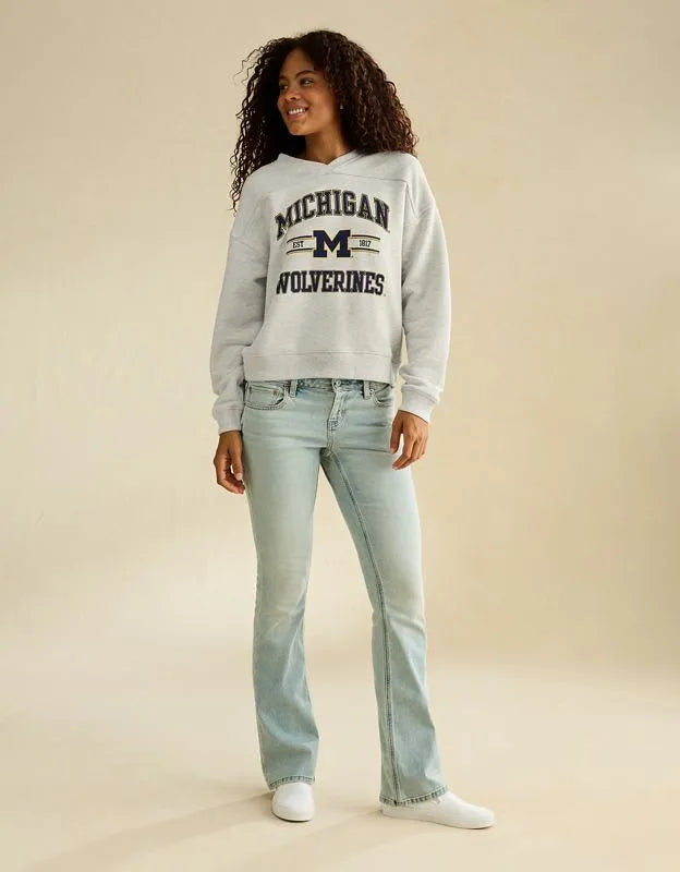 AE Michigan Wolverines V-Neck Graphic Sweatshirt