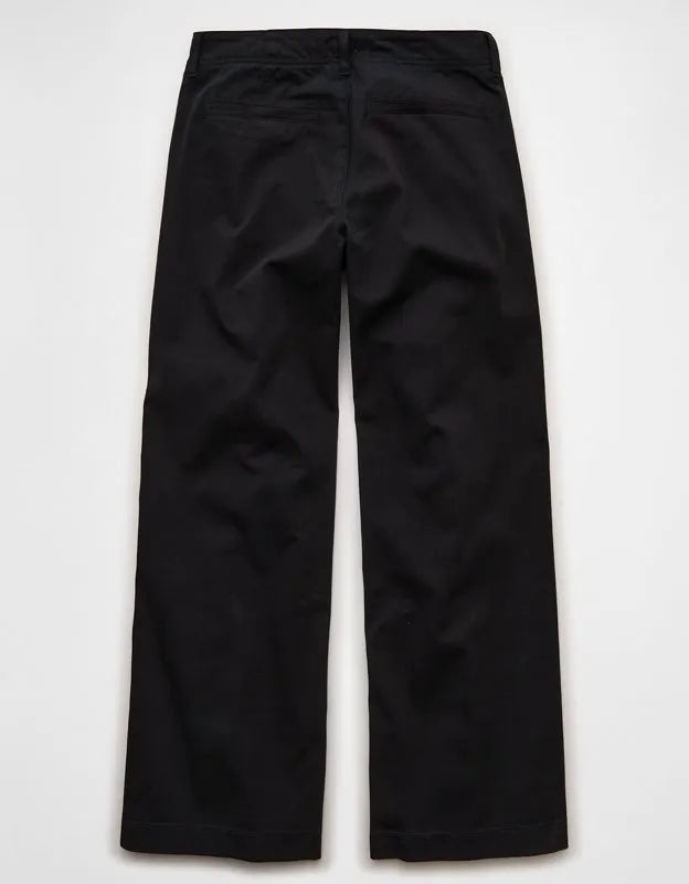 AE Low-Rise Wide-Leg Khaki Pant