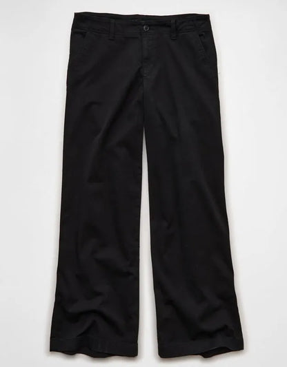 AE Low-Rise Wide-Leg Khaki Pant