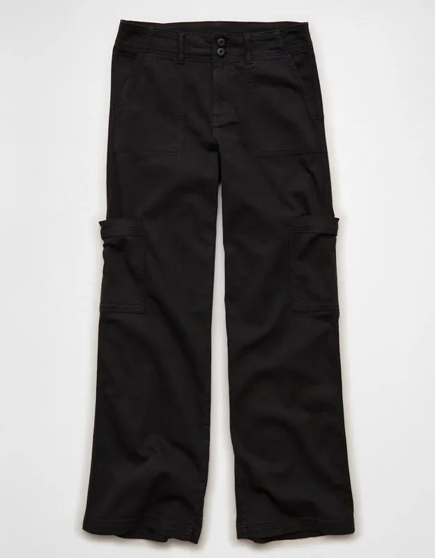 AE Stretch Super High-Waisted Wide-Leg Cargo Pant