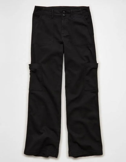 AE Stretch Super High-Waisted Wide-Leg Cargo Pant