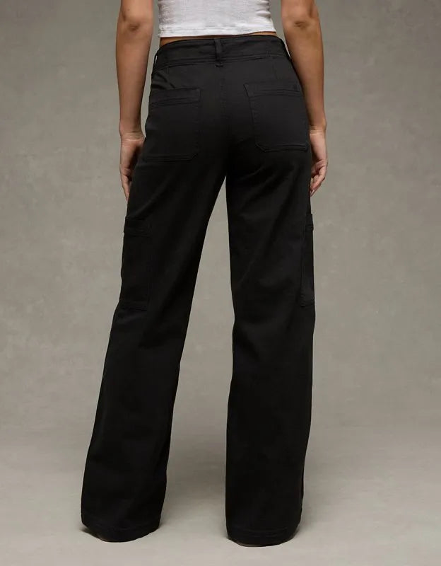 AE Stretch Super High-Waisted Wide-Leg Cargo Pant