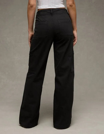 AE Stretch Super High-Waisted Wide-Leg Cargo Pant