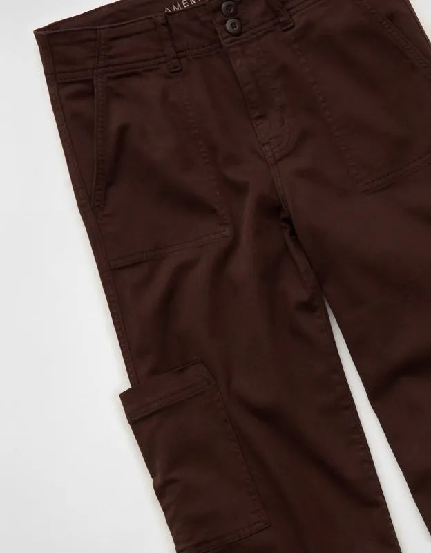 AE Stretch Super High-Waisted Wide-Leg Cargo Pant