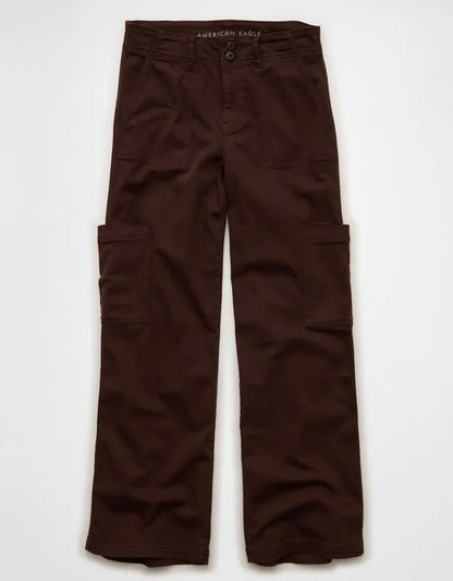 AE Stretch Super High-Waisted Wide-Leg Cargo Pant