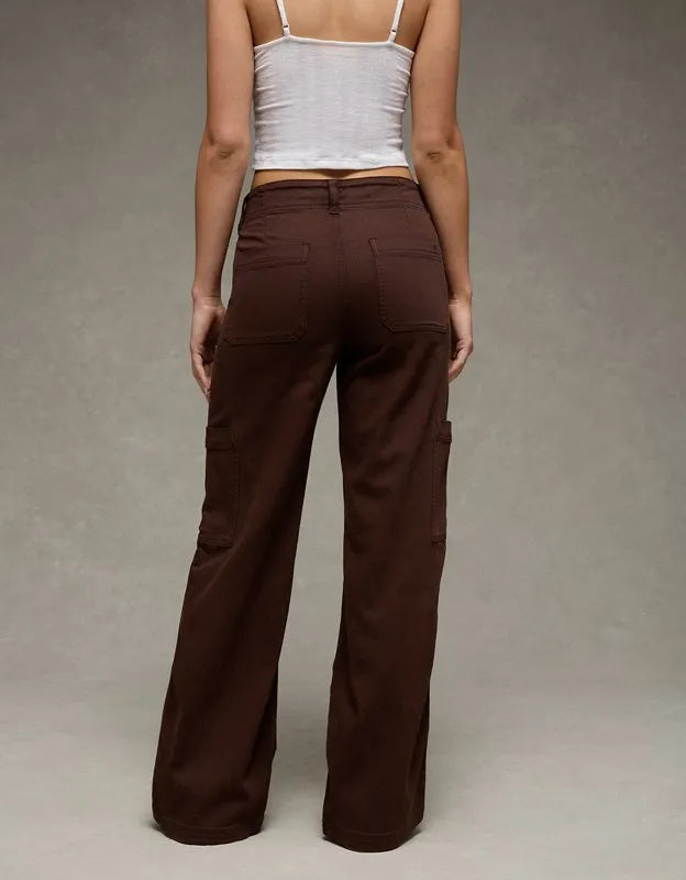 AE Stretch Super High-Waisted Wide-Leg Cargo Pant