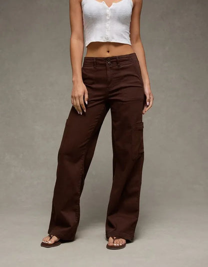 AE Stretch Super High-Waisted Wide-Leg Cargo Pant