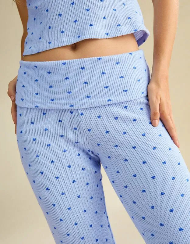 AE Luxe Plush Waffle Foldover Flare Pant
