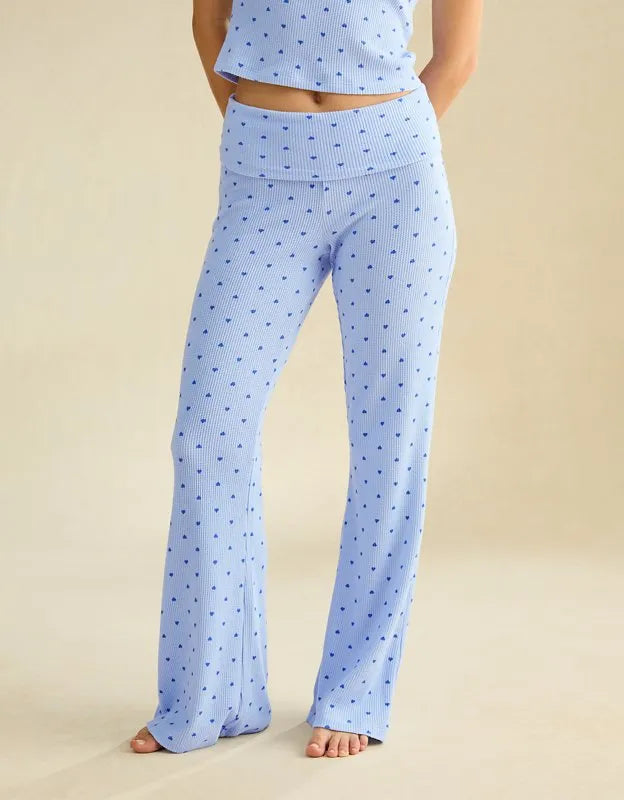 AE Luxe Plush Waffle Foldover Flare Pant