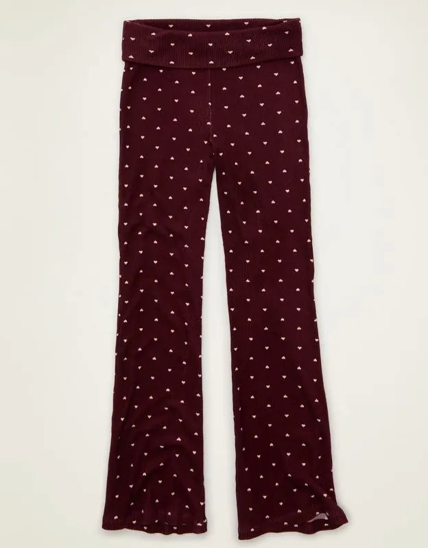 AE Luxe Plush Waffle Foldover Flare Pant