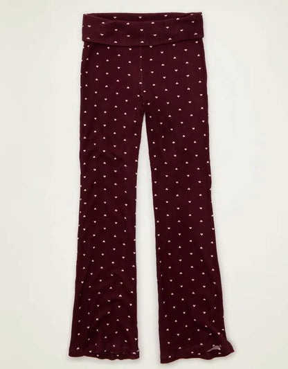 AE Luxe Plush Waffle Foldover Flare Pant