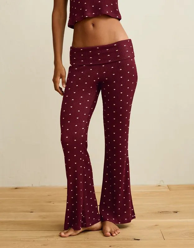 AE Luxe Plush Waffle Foldover Flare Pant