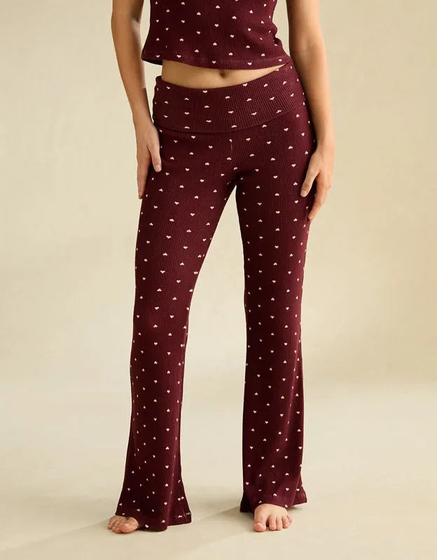 AE Luxe Plush Waffle Foldover Flare Pant