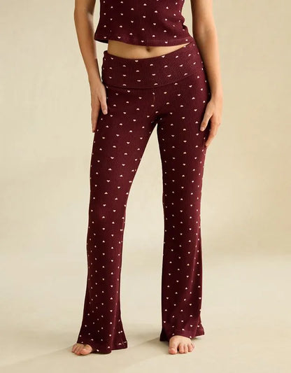 AE Luxe Plush Waffle Foldover Flare Pant
